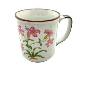 Coffee Cup Mug Vintage Hearthside Cream Transfer Floral Restaurant Wear Small